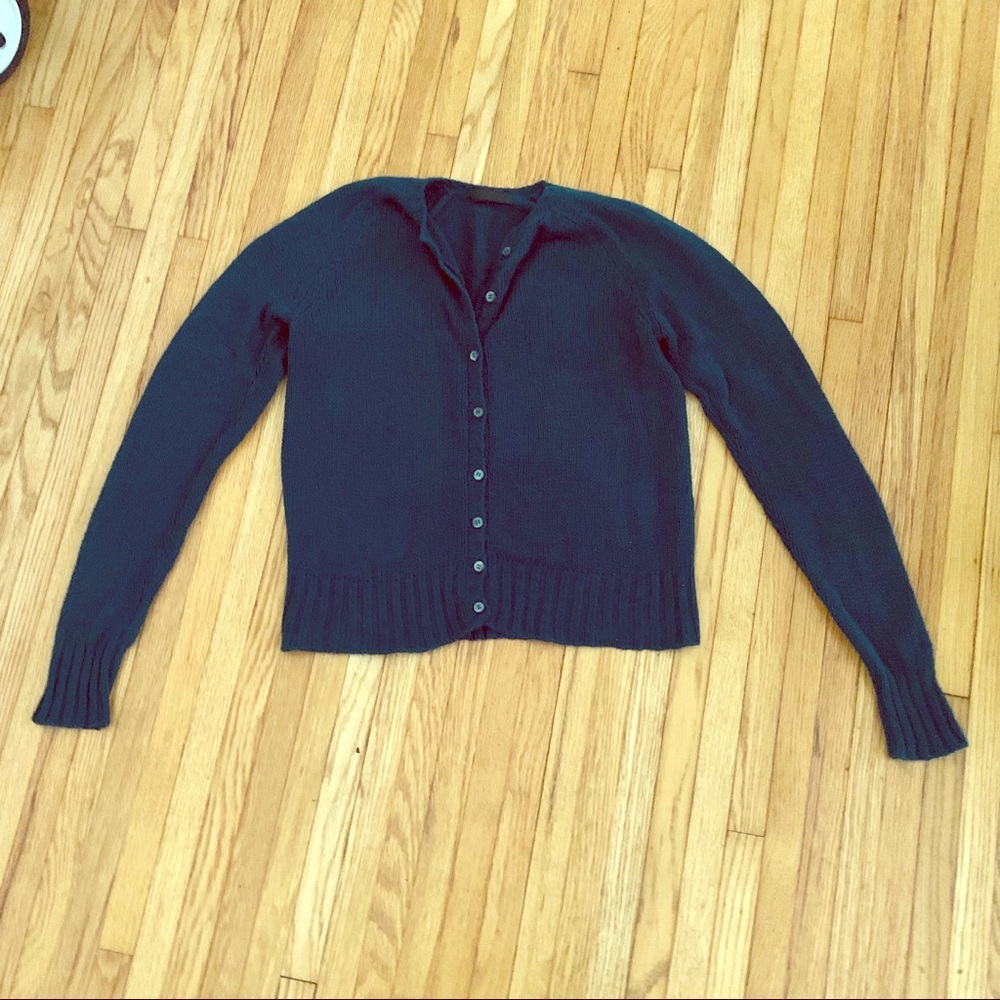 Prada 100% Cashmere Button-down Cardigan Sz 42 GUC